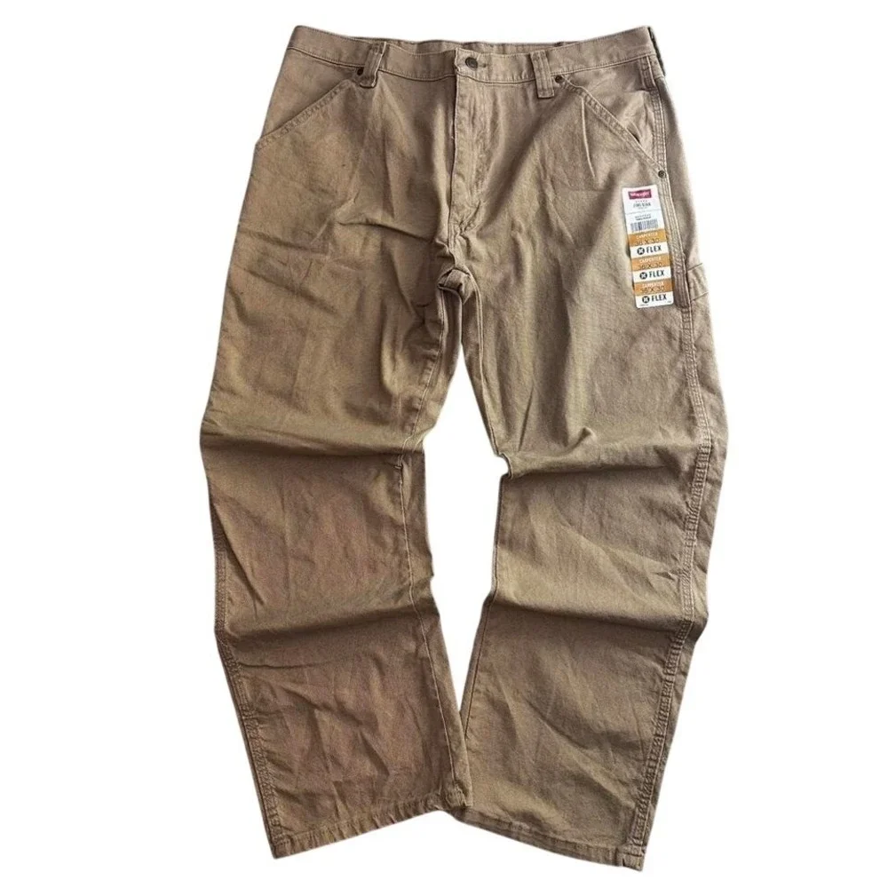 Wrangler Five Star Premium Mens Carpenter Flex Pants Brown 36x30 1094LXWCK NEW